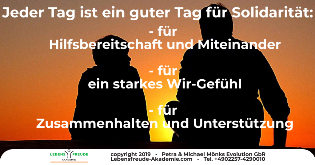 Solidarität Hilfsbereitschaft und Miteinander